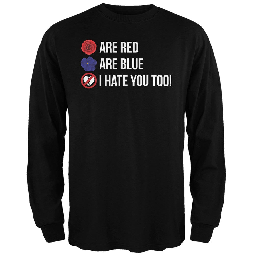 Roses are Red Poem Black Adult Long Sleeve T-Shirt Men's Long Sleeves Old Glory   