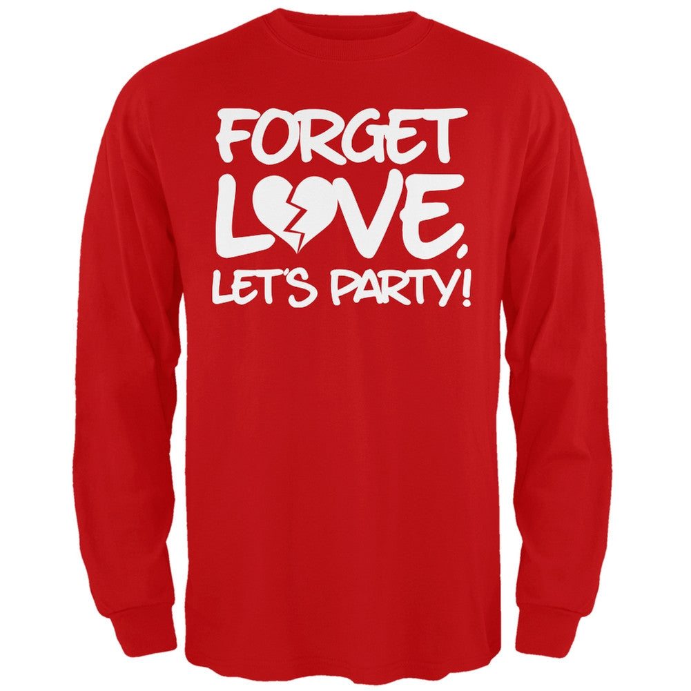 Forget Love, Let's Party Black Adult Long Sleeve T-Shirt Men's Long Sleeves Old Glory   