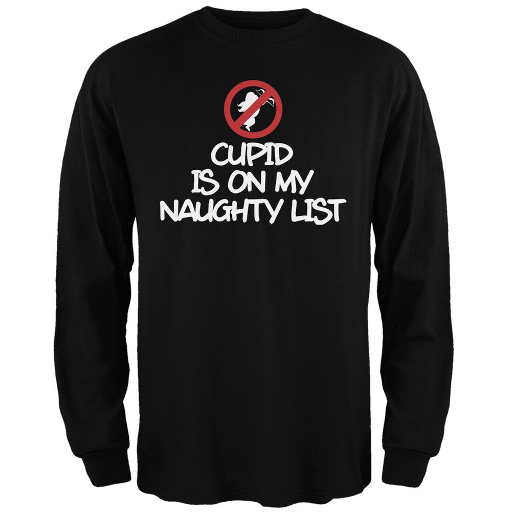 Cupid is on My Naughty List Black Adult Long Sleeve T-Shirt Men's Long Sleeves Old Glory   