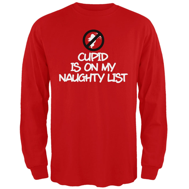 Cupid is on My Naughty List Black Adult Long Sleeve T-Shirt Men's Long Sleeves Old Glory   