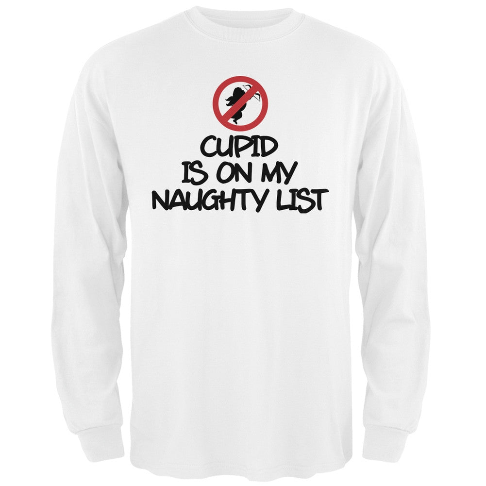Cupid is on My Naughty List Black Adult Long Sleeve T-Shirt Men's Long Sleeves Old Glory   