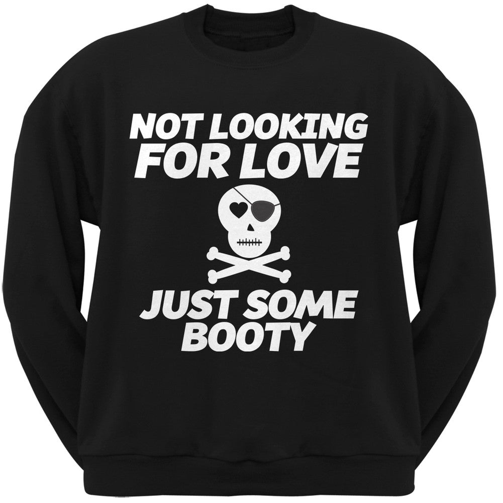 Not Looking for Love Black Adult Crew Neck Sweatshirt Men's Sweatshirts Old Glory   