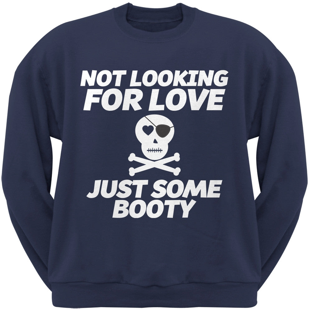 Not Looking for Love Black Adult Crew Neck Sweatshirt Men's Sweatshirts Old Glory   