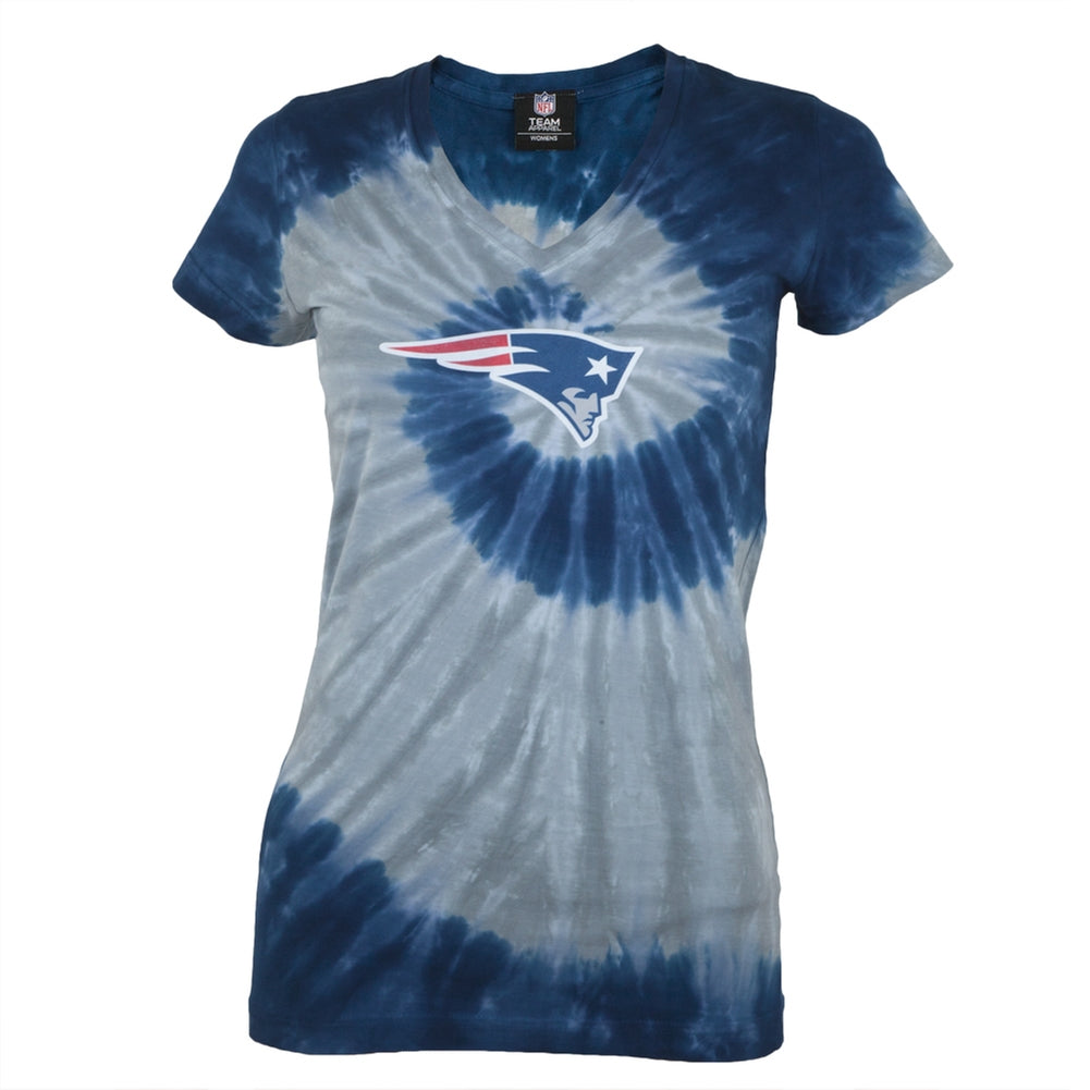 New England Patriots - Logo Juniors Spiral Tie Dye T-Shirt Juniors T-Shirts New England Patriots LG Multi 