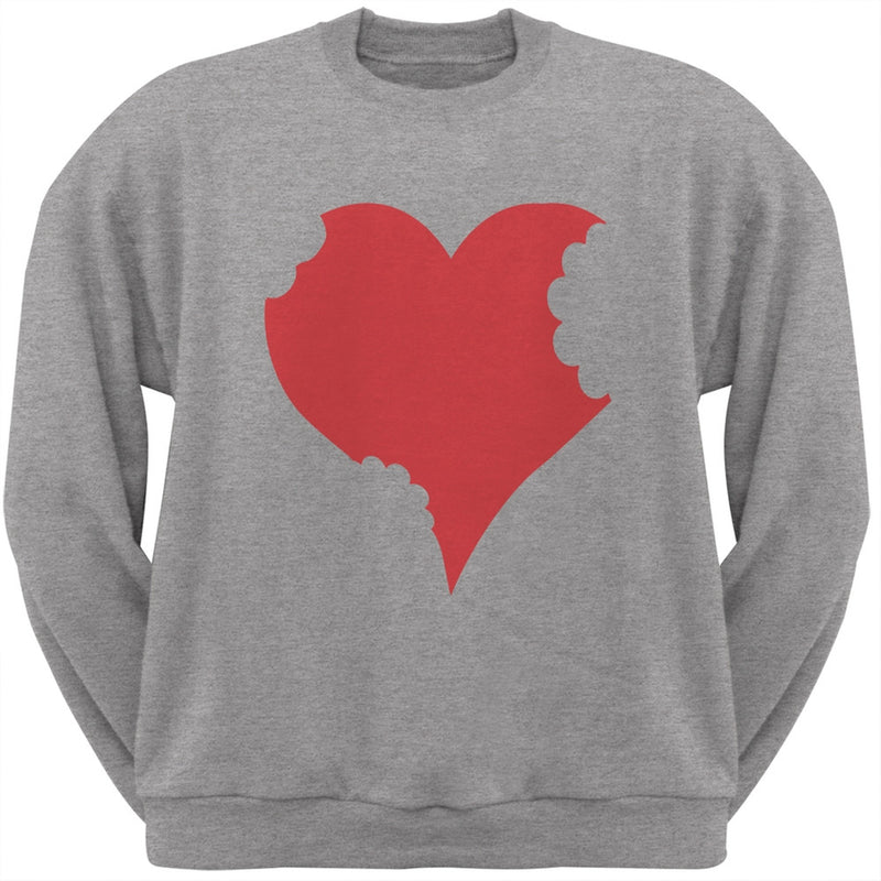 Bitten Heart Black Adult Crew Neck Sweatshirt Men's Sweatshirts Old Glory   