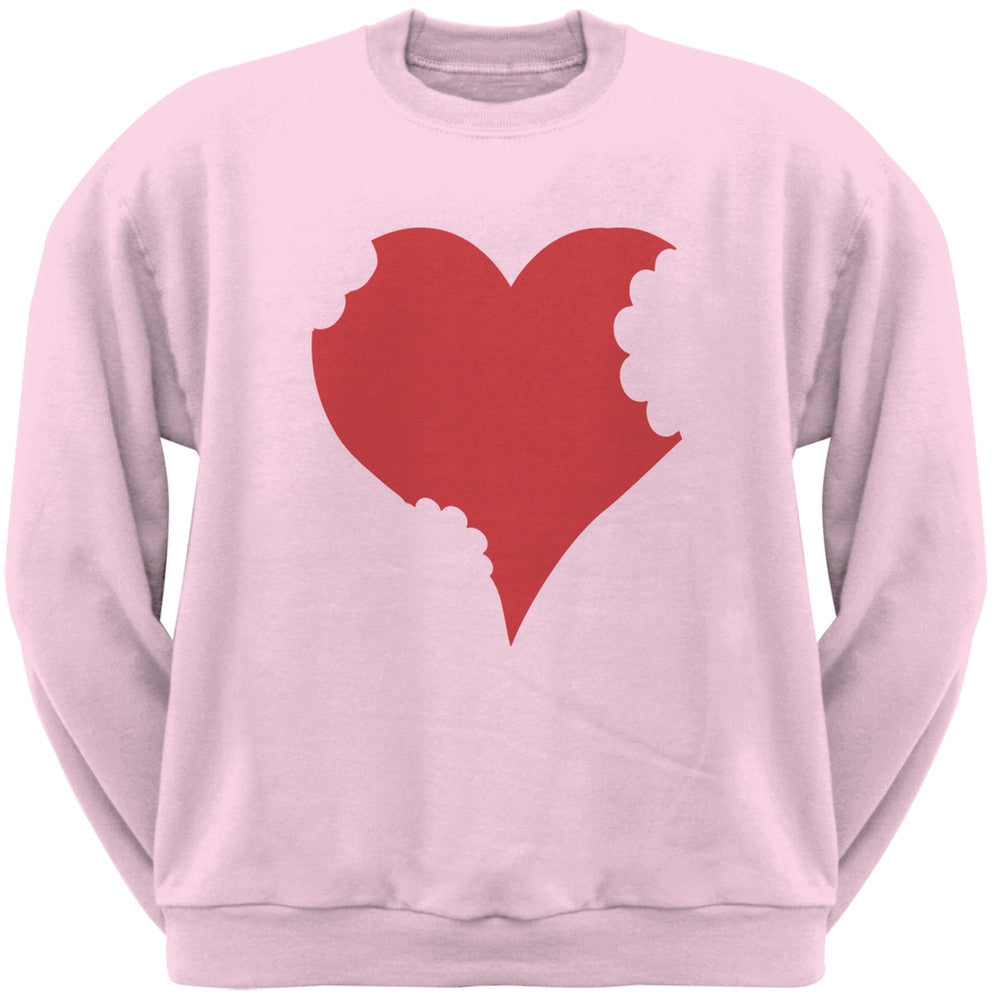 Bitten Heart Black Adult Crew Neck Sweatshirt Men's Sweatshirts Old Glory   