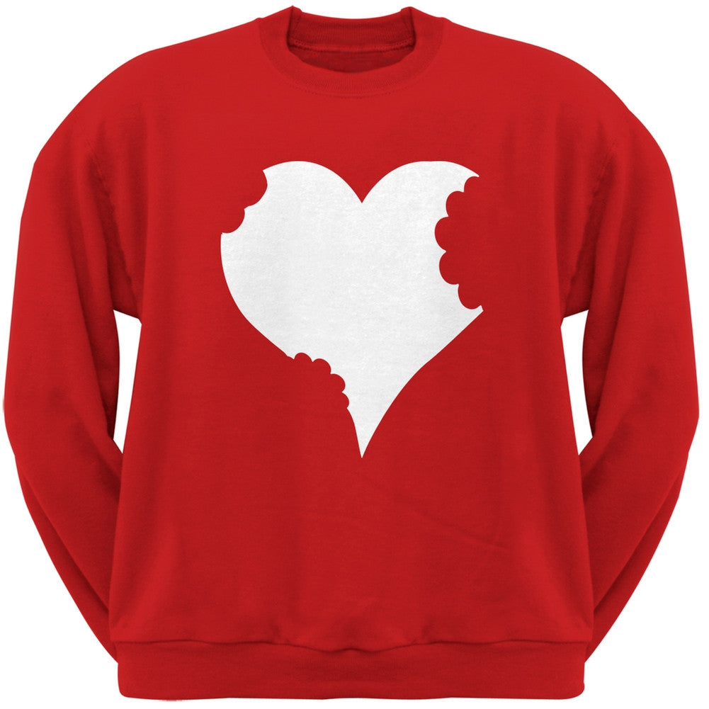 Bitten Heart Black Adult Crew Neck Sweatshirt Men's Sweatshirts Old Glory   