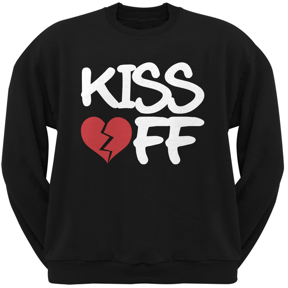 Kiss Off Black Adult Crew Neck Sweatshirt Men's Sweatshirts Old Glory SM Black 