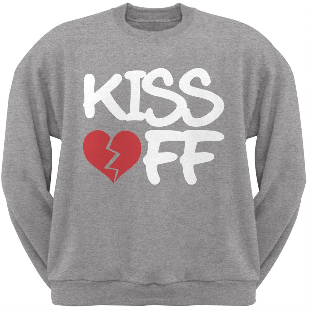 Kiss Off Black Adult Crew Neck Sweatshirt Men's Sweatshirts Old Glory   