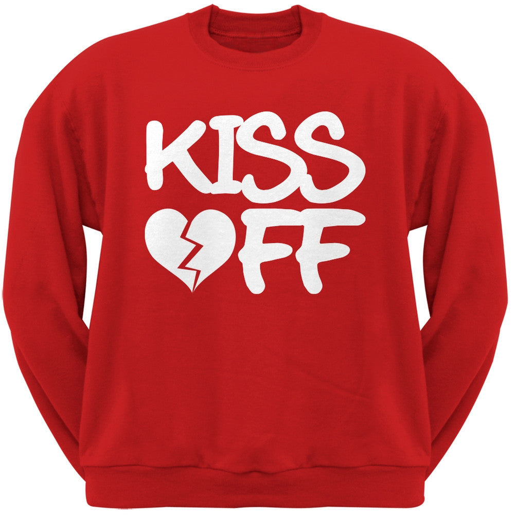 Kiss Off Black Adult Crew Neck Sweatshirt Men's Sweatshirts Old Glory   