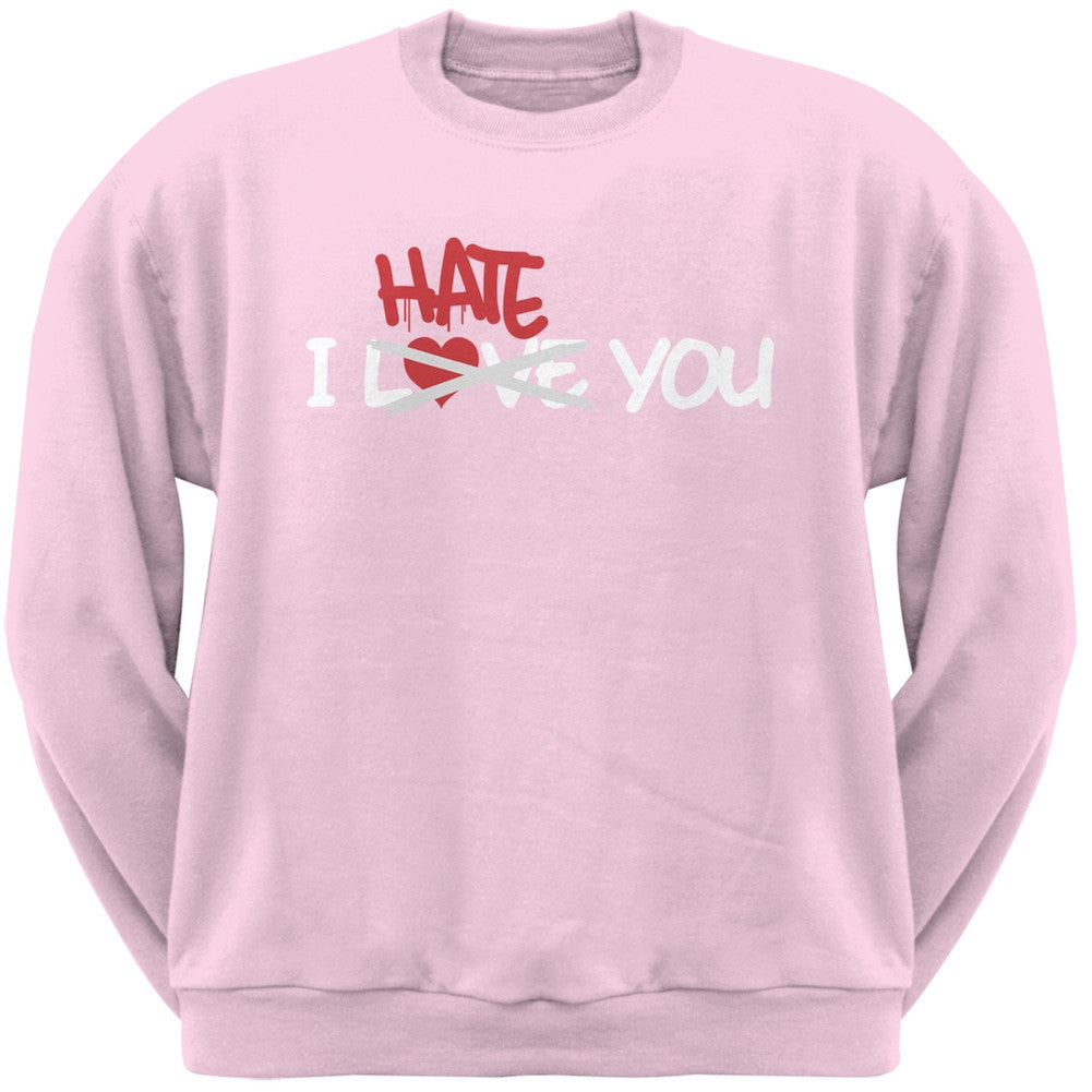 I Hate You Black Adult Crew Neck Sweatshirt Men's Sweatshirts Old Glory   