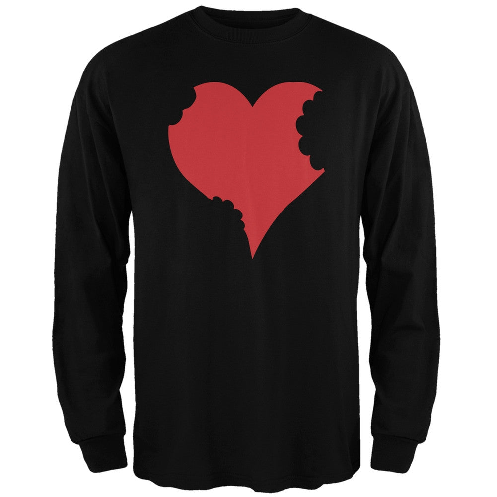 Bitten Heart Black Adult Long Sleeve T-Shirt Men's Long Sleeves Old Glory   