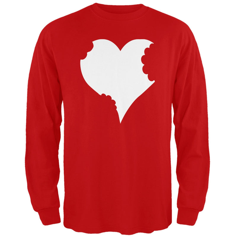 Bitten Heart Black Adult Long Sleeve T-Shirt Men's Long Sleeves Old Glory   