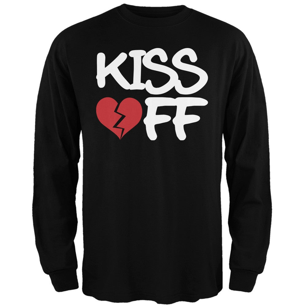 Kiss Off White Adult Long Sleeve T-Shirt Men's Long Sleeves Old Glory SM White 