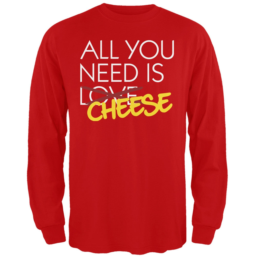 All You Need is Cheese, Not Love Black Adult Long Sleeve T-Shirt Men's Long Sleeves Old Glory   