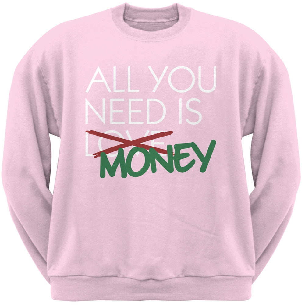 All You Need is Money, Not Love Black Adult Crew Neck Sweatshirt Men's Sweatshirts Old Glory   