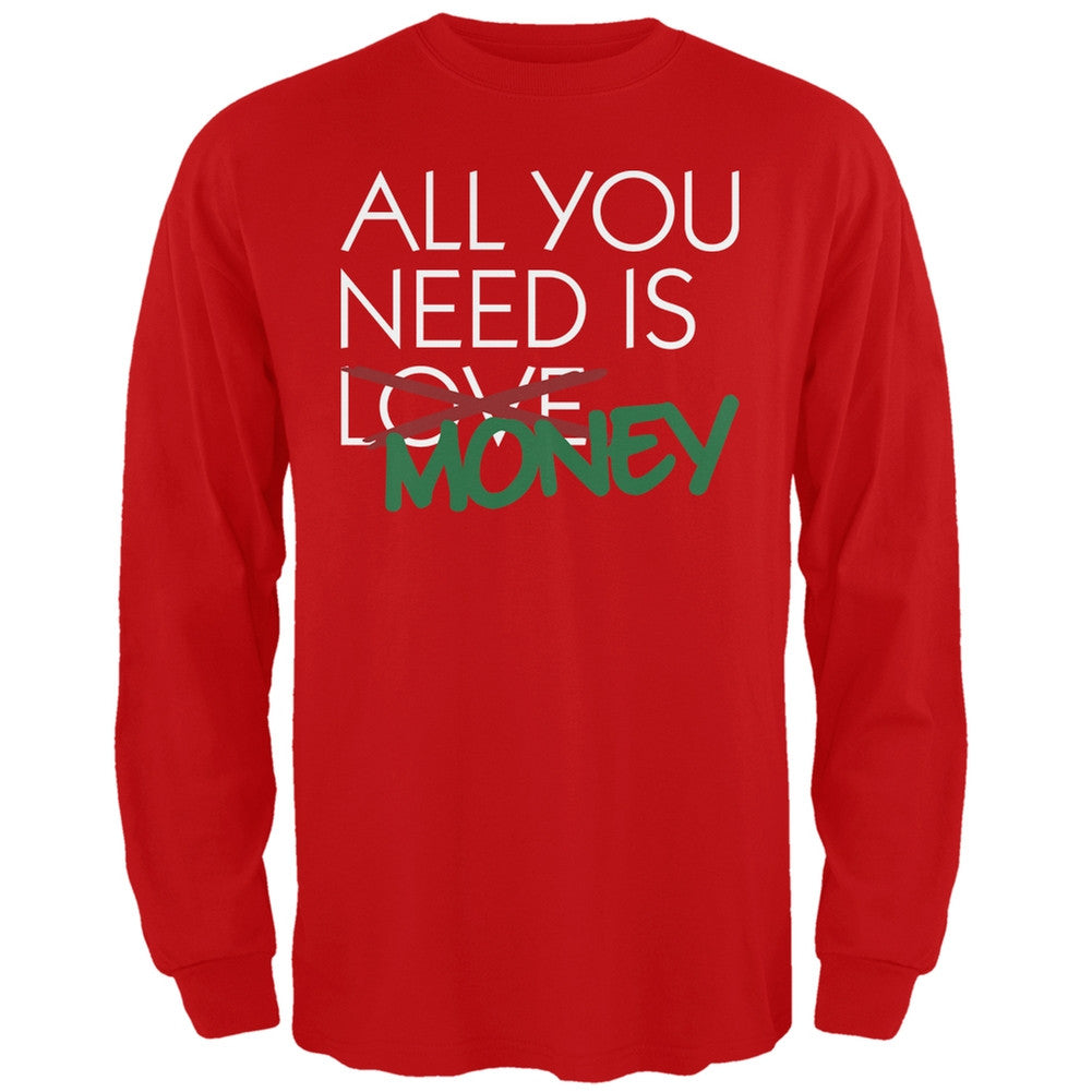 All You Need is Money, Not Love Black Adult Long Sleeve T-Shirt Men's Long Sleeves Old Glory   