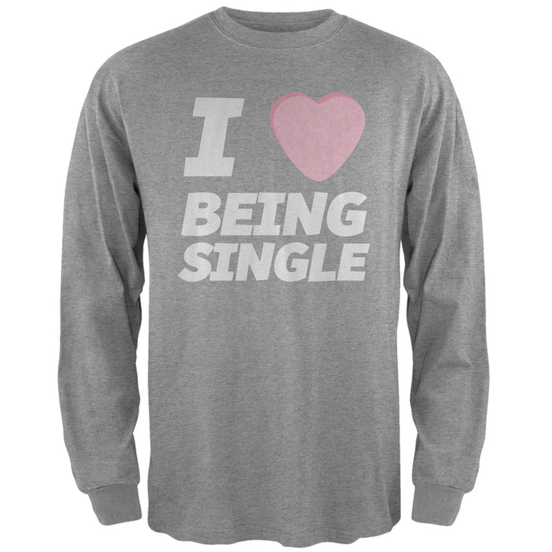 I Love Being Single Candy Heart Black Adult Long Sleeve T-Shirt Men's Long Sleeves Old Glory   