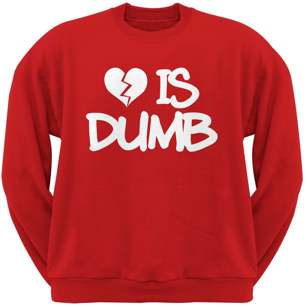 Love is Dumb Black Adult Crew Neck Sweatshirt Men's Sweatshirts Old Glory   