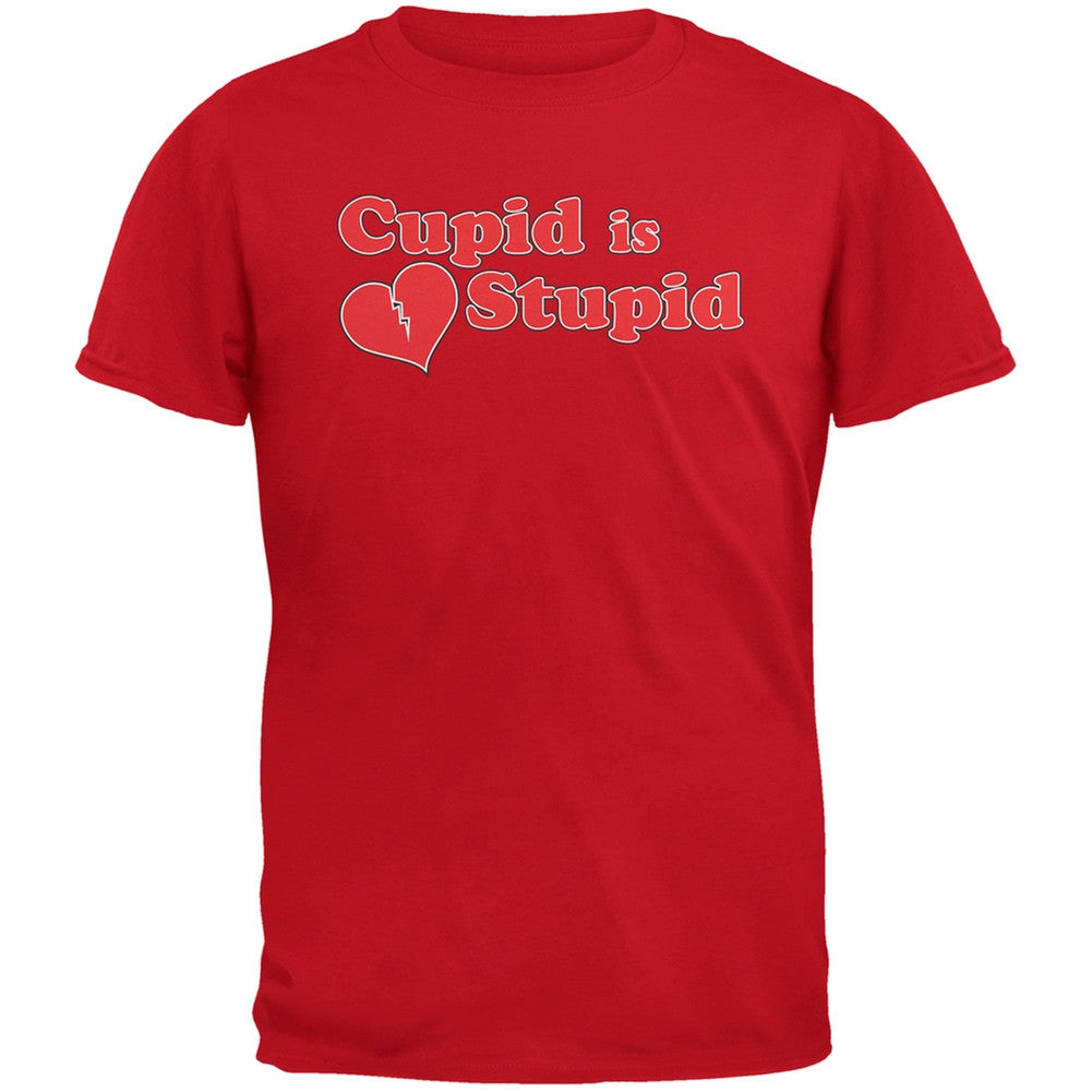 Cupid Is Stupid Red Adult T-Shirt Men's T-Shirts Old Glory 2XL Red 