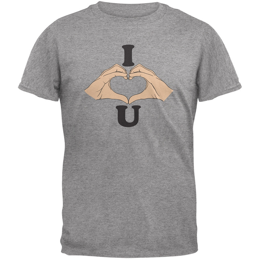 I Love You Hands Heather Grey Adult T-Shirt Men's T-Shirts Old Glory 2XL Grey 