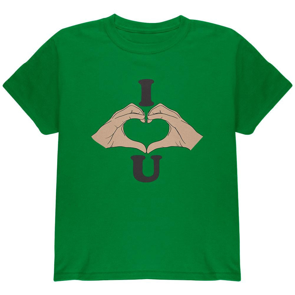 I Love You Hands Irish Green Youth T-Shirt Youth T-Shirts Old Glory LG Green 