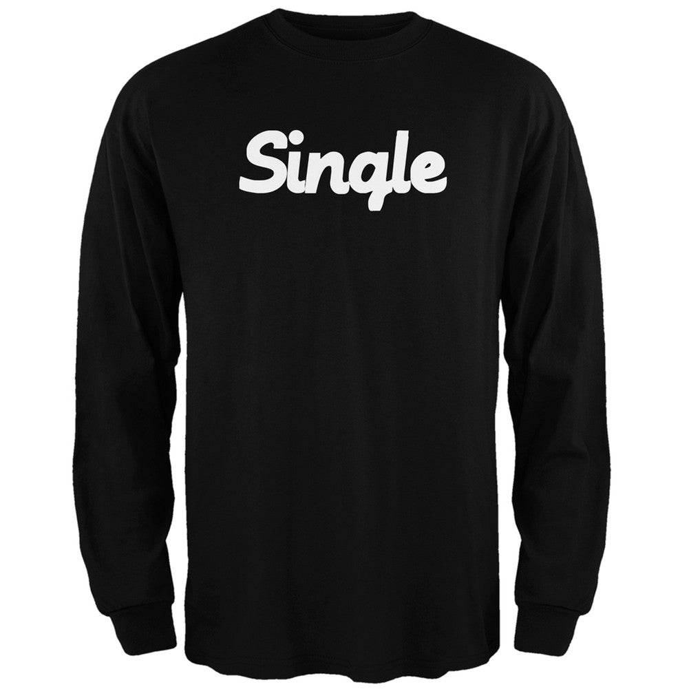 Valentine's Day Single Black Adult Long Sleeve T-Shirt Men's Long Sleeves Old Glory 2XL Black 