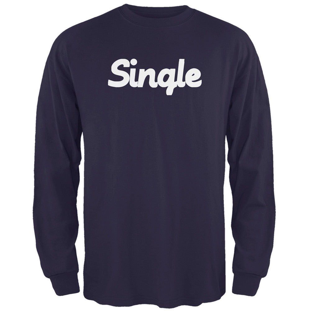 Valentine's Day Single Navy Adult Long Sleeve T-Shirt Men's Long Sleeves Old Glory 2XL Blue 