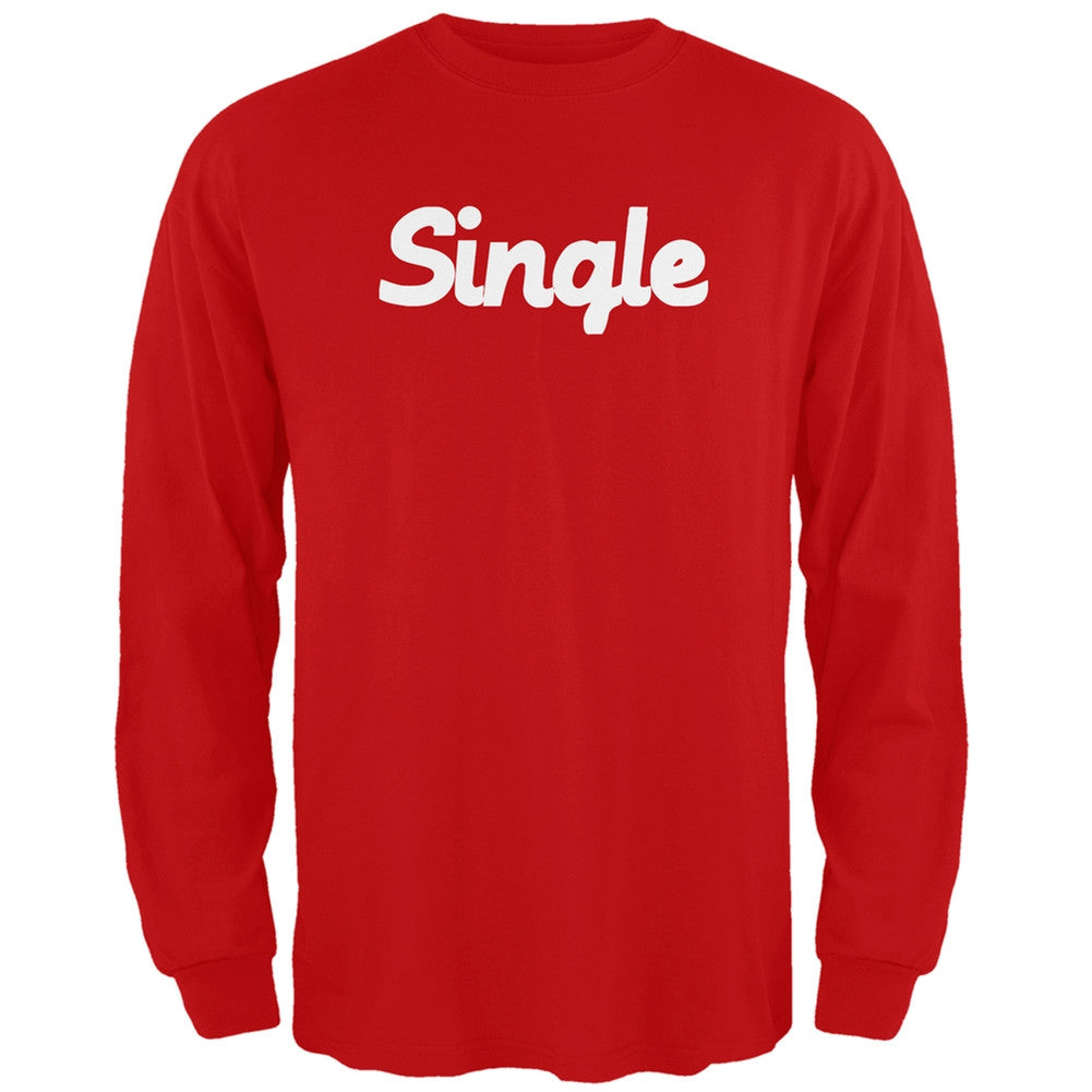 Valentine's Day Single Red Adult Long Sleeve T-Shirt Men's Long Sleeves Old Glory 2XL Red 