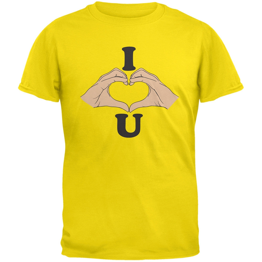 I Love You Hands Yellow Adult T-Shirt Men's T-Shirts Old Glory 2XL Yellow 