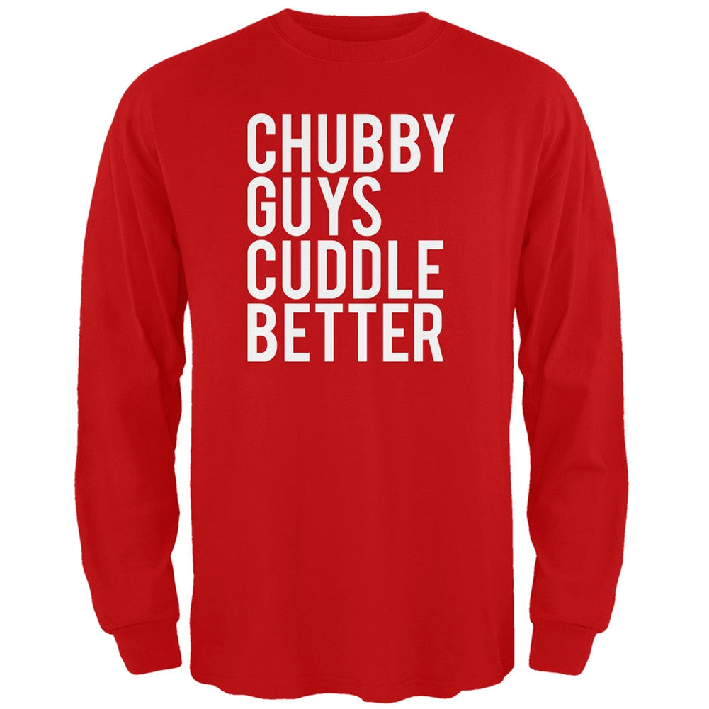 Chubby Guys Cuddle Better Red Adult Long Sleeve T-Shirt Men's Long Sleeves Old Glory 2XL Red 