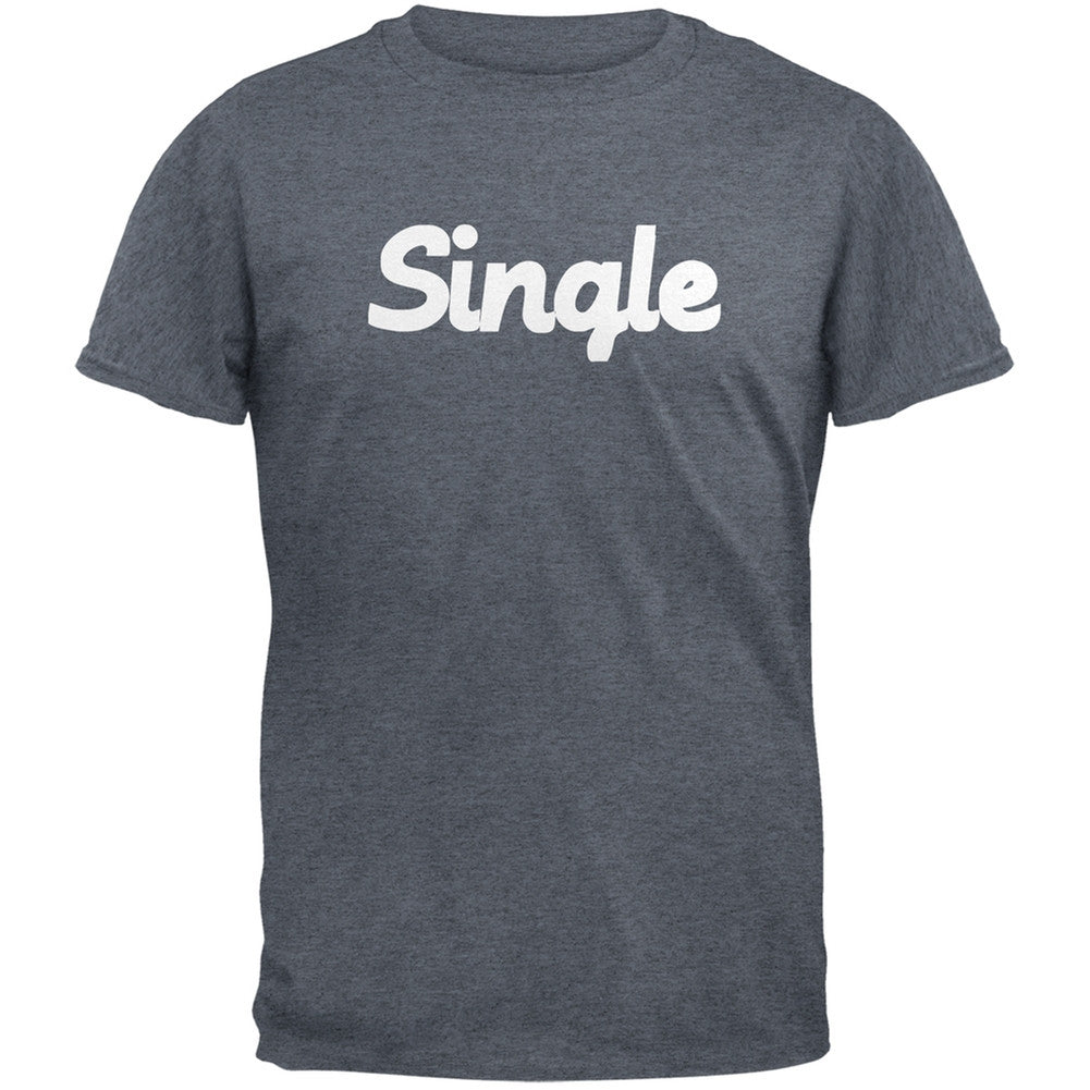 Valentine's Day Single Dark Heather Grey Adult T-Shirt Men's T-Shirts Old Glory 2XL Grey 