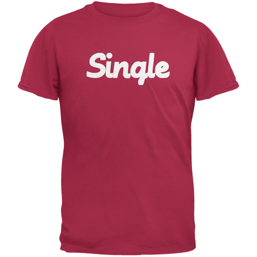 Valentine's Day Single Dark Red Adult T-Shirt Men's T-Shirts Old Glory 2XL Red 