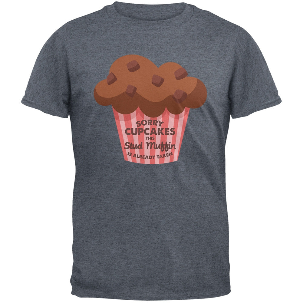 Valentine's Day Sorry Cupcakes Dark Heather Grey Adult T-Shirt Men's T-Shirts Old Glory 2XL Grey 