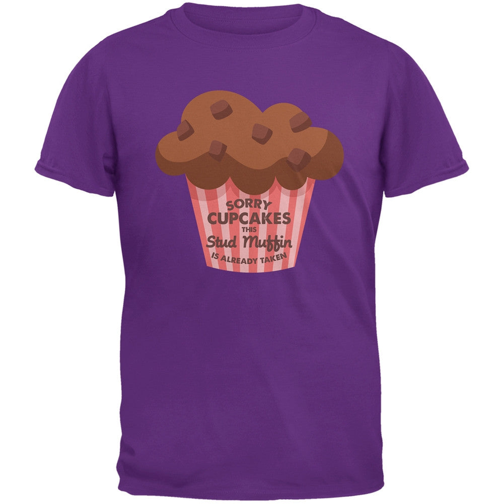 Valentine's Day Sorry Cupcakes Purple Adult T-Shirt Men's T-Shirts Old Glory 2XL Purple 