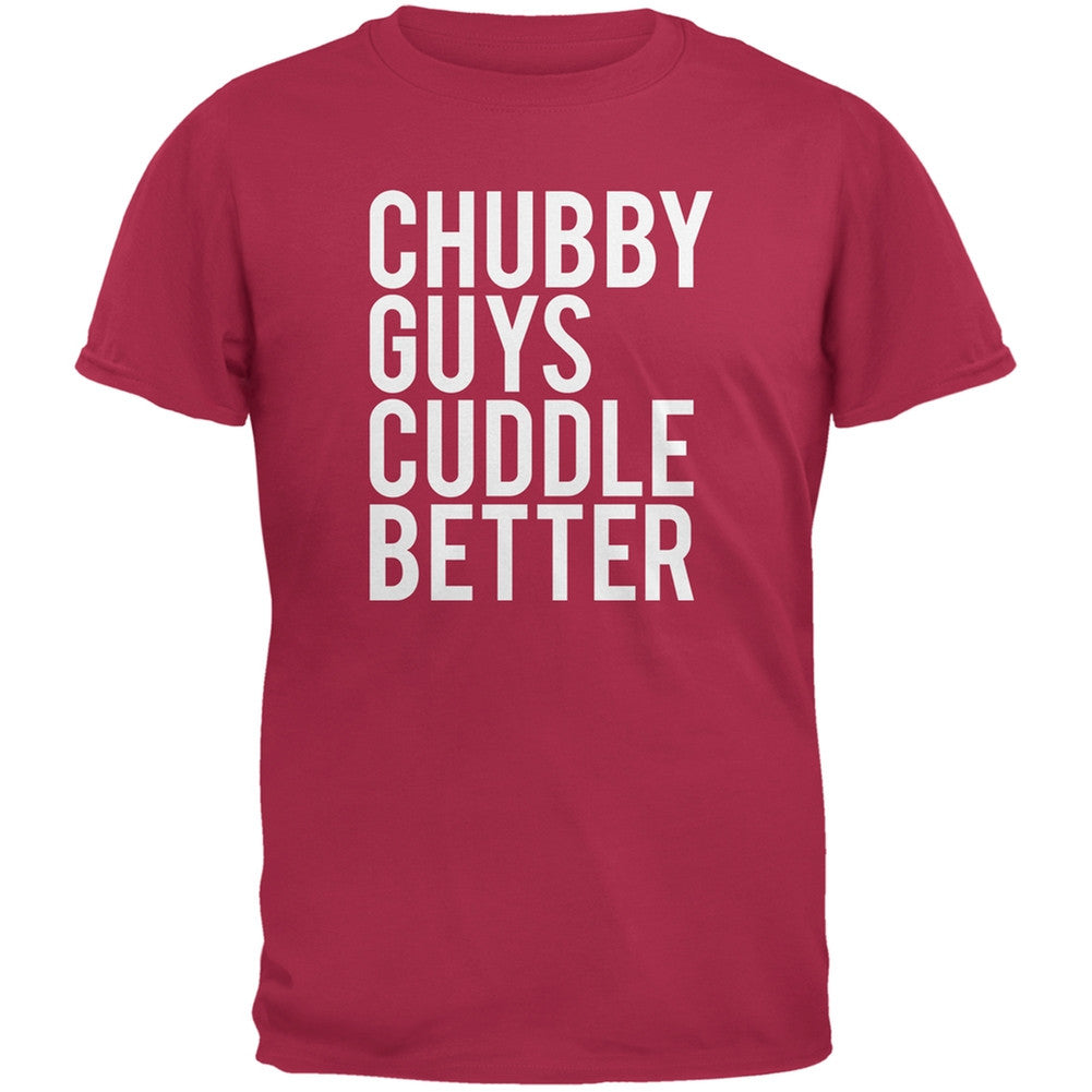 Chubby Guys Cuddle Better Cardinal Red Adult T-Shirt Men's T-Shirts Old Glory 2XL Red 