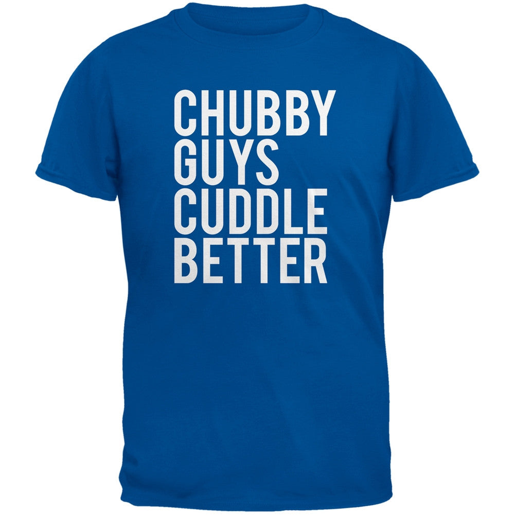 Chubby Guys Cuddle Better Royal Blue Adult T-Shirt Men's T-Shirts Old Glory 2XL Blue 