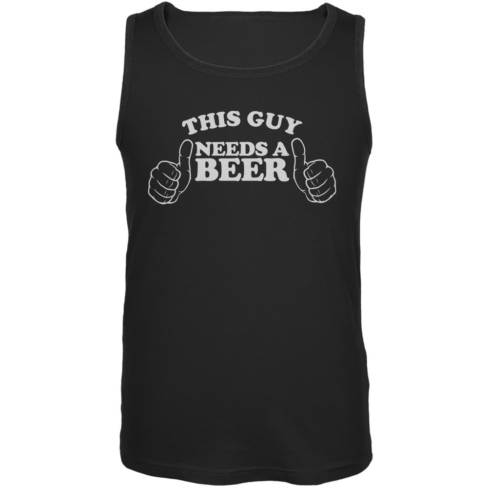 St. Patricks Day - This Guy Needs a Beer Black Adult Tank Top Men's Tank Tops Old Glory 2XL Black 