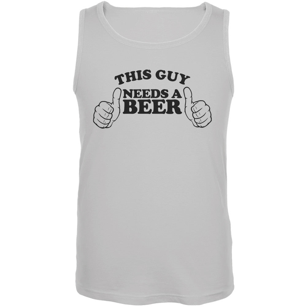St. Patricks Day - This Guy Needs a Beer White Adult Tank Top Men's Tank Tops Old Glory 2XL White 