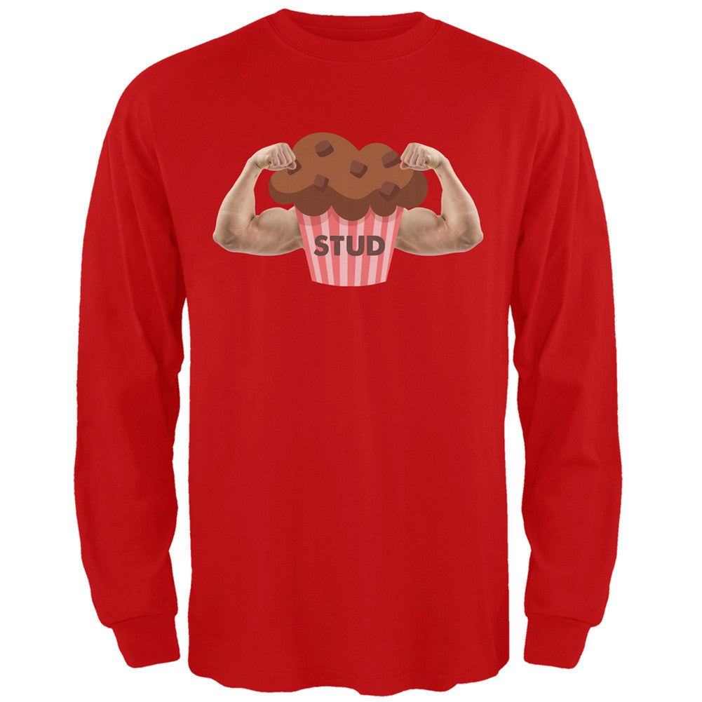 Stud Muffin Double Bicep Red Adult Long Sleeve T-Shirt Men's Long Sleeves Old Glory 2XL Red 