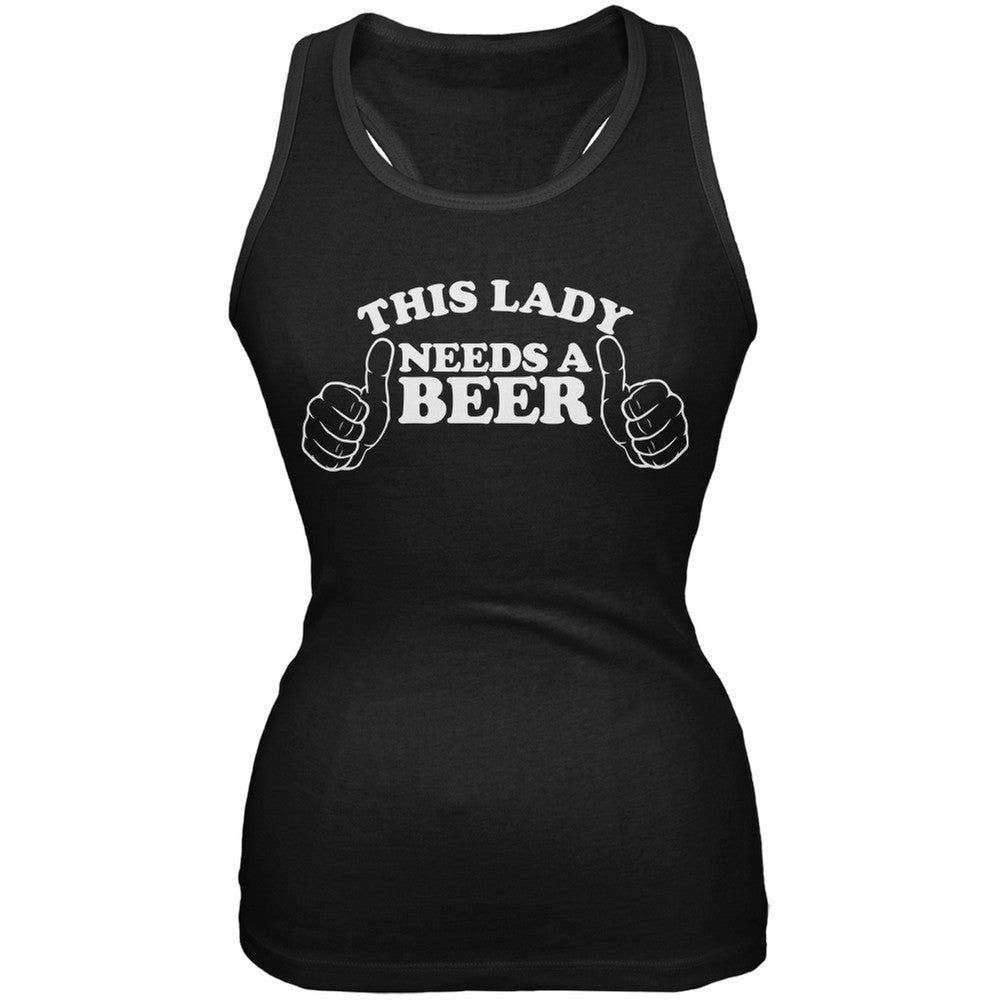 St. Patricks Day - This Lady Needs a Beer Black Soft Juniors Tank Juniors Tank Tops Old Glory 2XL Black 