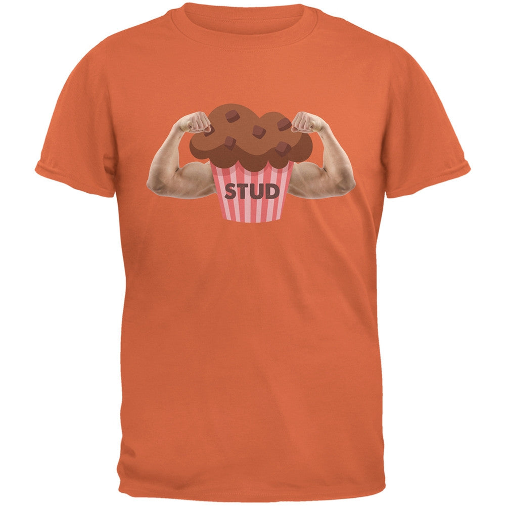 Stud Muffin Double Bicep Orange Adult T-Shirt Men's T-Shirts Old Glory 2XL Orange 