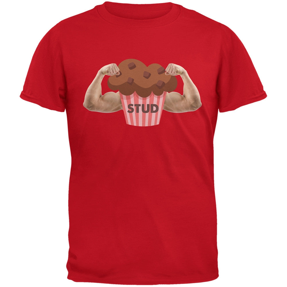 Stud Muffin Double Bicep Red Adult T-Shirt Men's T-Shirts Old Glory 2XL Red 