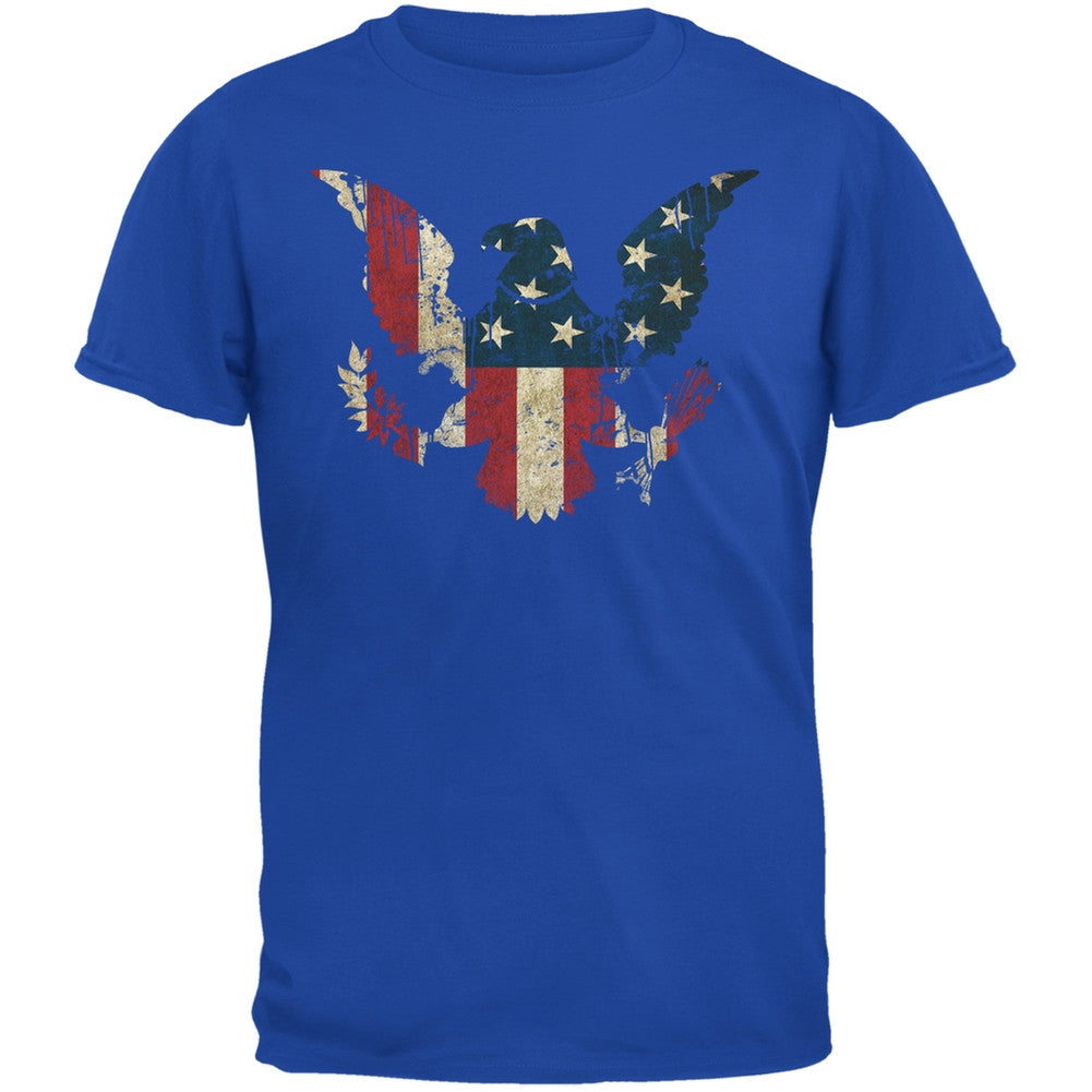 Eagle Distressed Flag Royal Youth T-Shirt Youth T-Shirts Old Glory LG Blue 