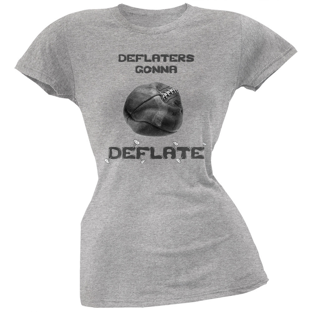 Deflaters Gonna Deflate Heather Grey Soft Juniors T-Shirt Juniors T-Shirts Old Glory 2XL Grey 