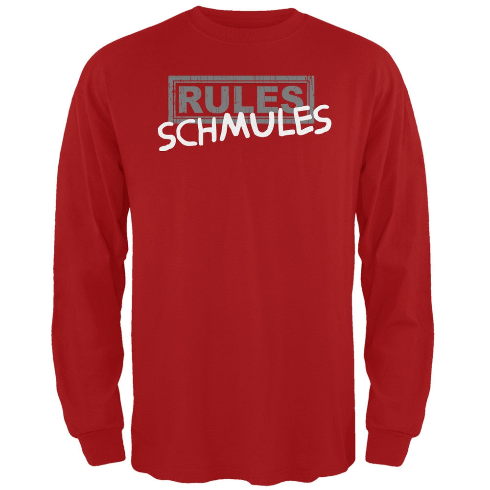 Rules Schmules Red Adult Long Sleeve T-Shirt Men's Long Sleeves Old Glory 2XL Red 