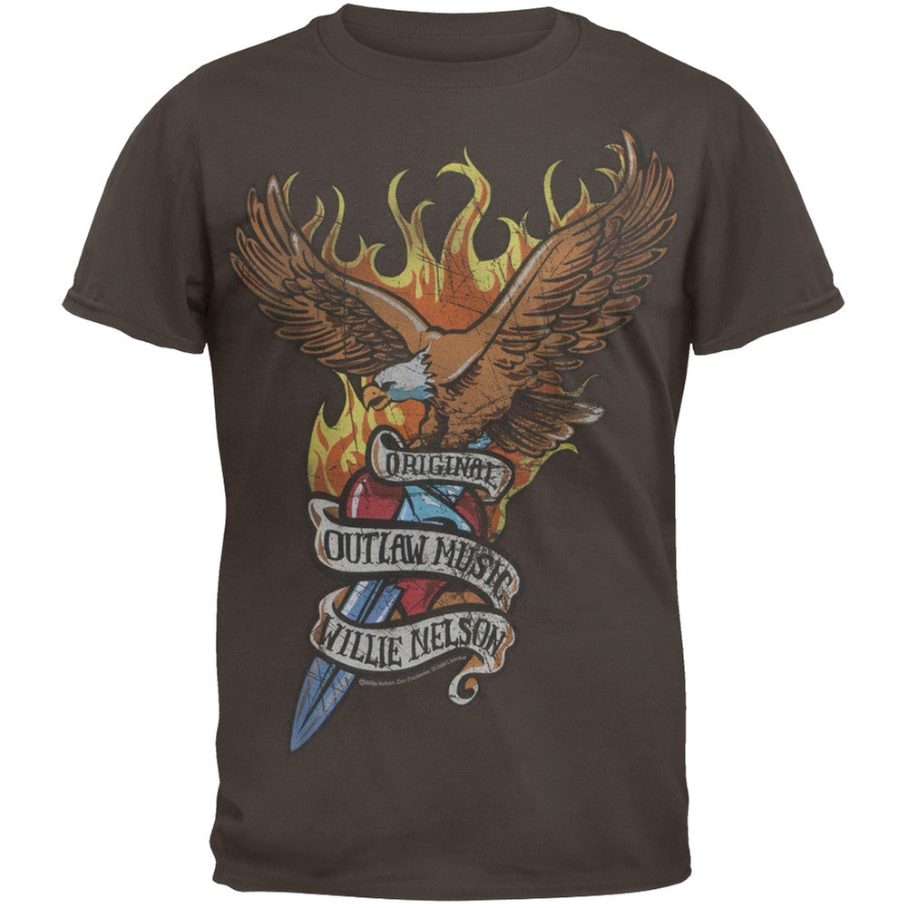 Willie Nelson - Eagle With Dagger Adult Soft T-Shirt Men's T-Shirts Willie Nelson   