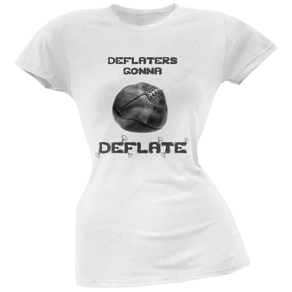 Deflaters Gonna Deflate White Soft Juniors T-Shirt Juniors T-Shirts Old Glory 2XL White 