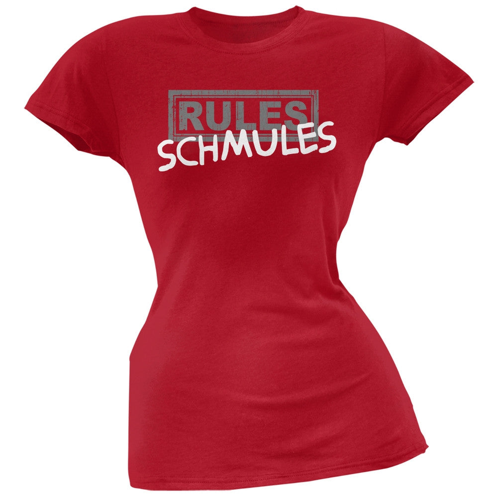 Rules Schmules Red Soft Juniors T-Shirt Juniors T-Shirts Old Glory 2XL Red 