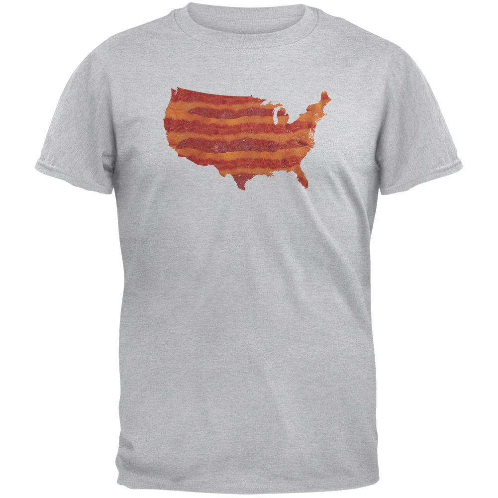 United States Of Bacon Adult Ash T-Shirt Men's T-Shirts global 2XL Grey 